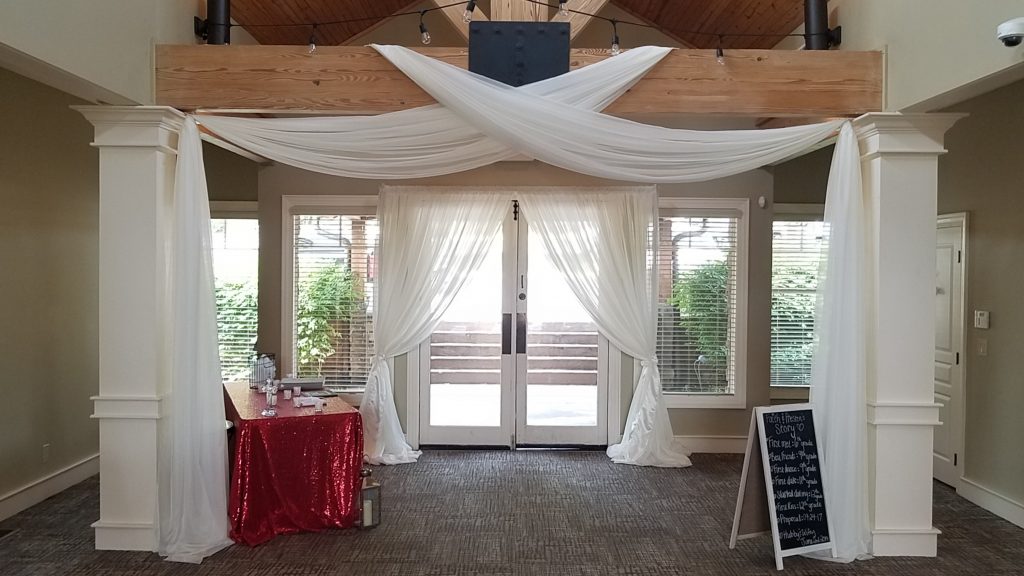 Wedding drapes, doorway, rent, lake of the ozarks